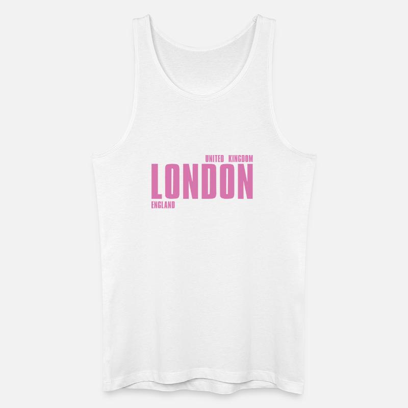 Pinkes Londoner Wortzeichen - Männer Bio Tank Top - Weiß
