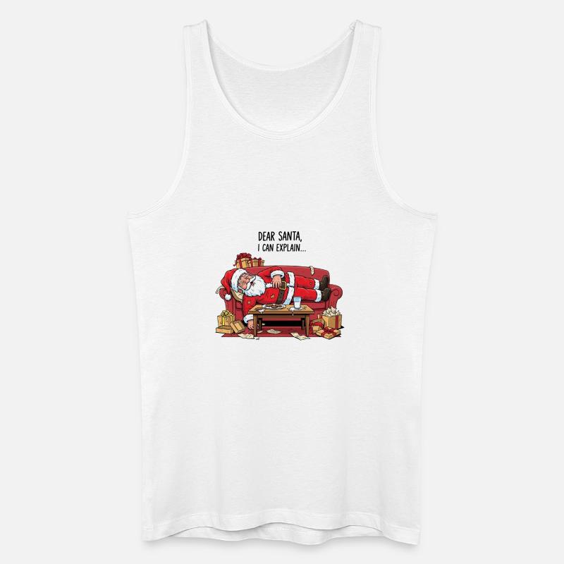 Weihnachtsmann schläft auf gemütlicher Couch - Männer Bio Tank Top - Weiß