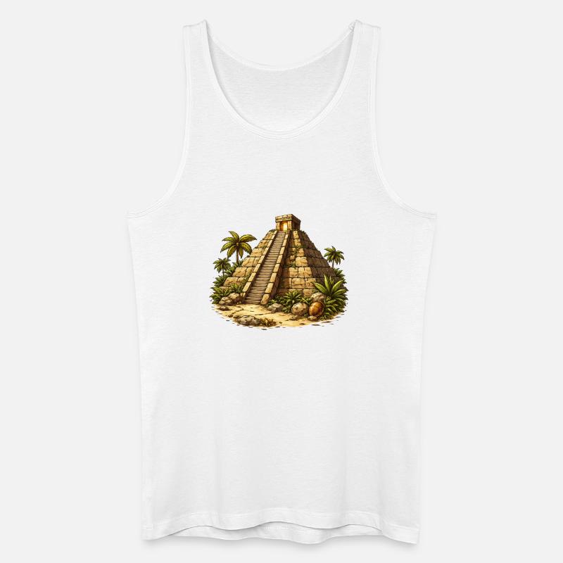 Pyramide Tempel - Männer Bio Tank Top - Weiß