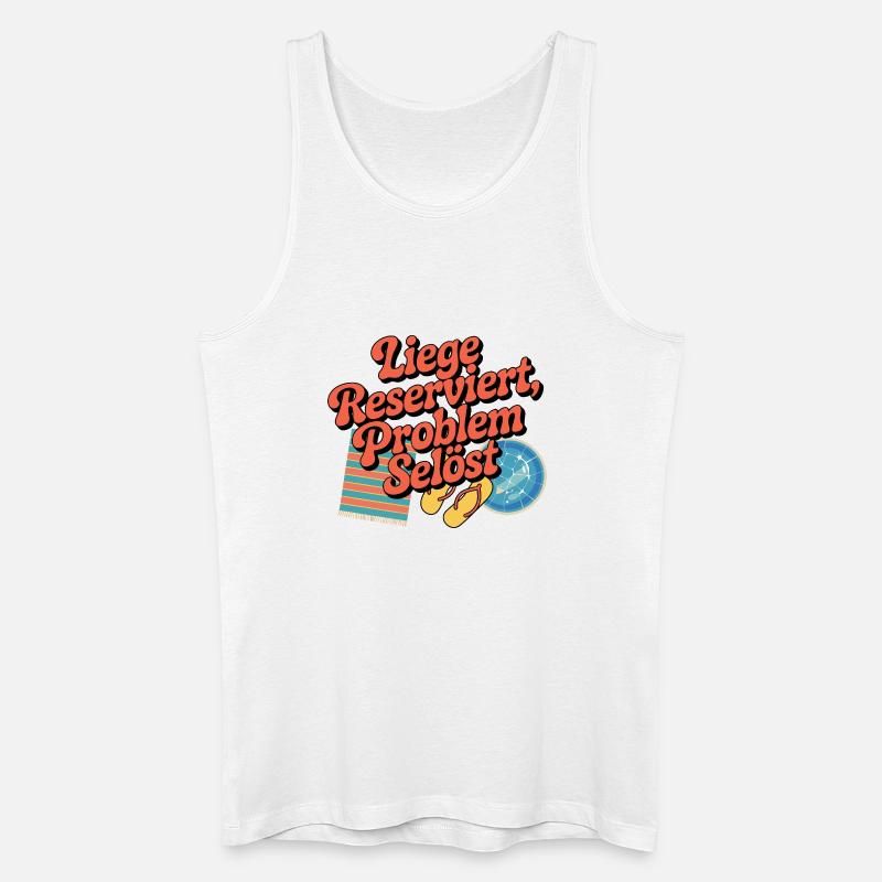 Lounger Reserved Problem solves funny beach - Men’s Organic Tank Top - white