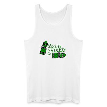 Smiling Crayon Green Team - Men’s Organic Tank Top - white - Front