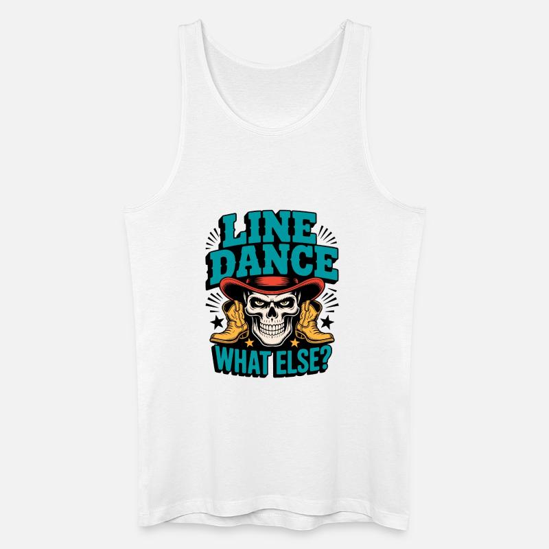 Line Dance Schädel mit Stiefeln - Männer Bio Tank Top - Weiß