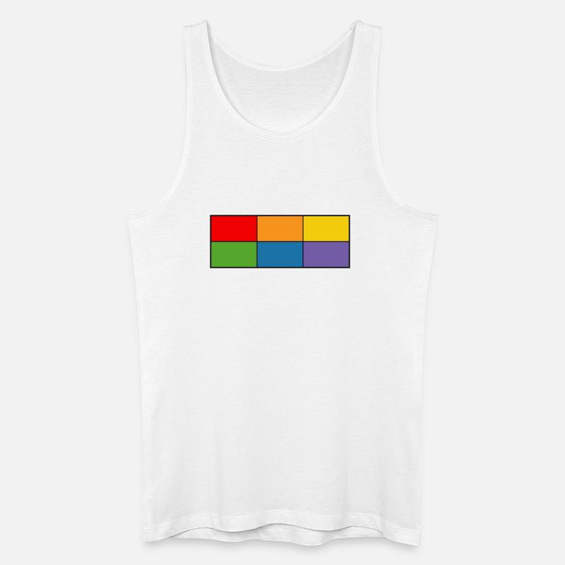 LGBT_Regenbogen_Farbblock-Raster  - Männer Bio Tank Top - Weiß