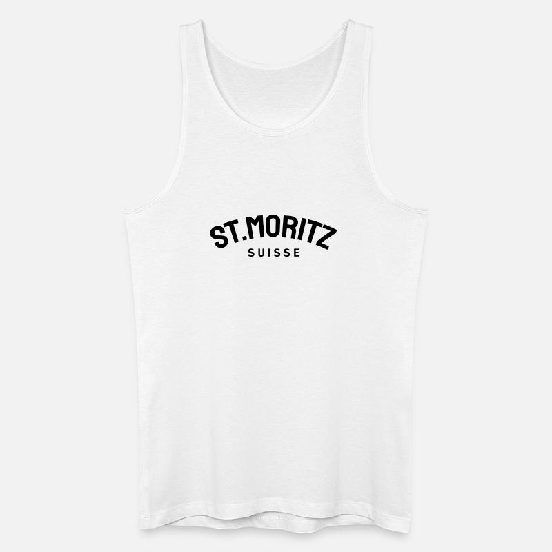 St. Moritz - Suisse - Schweiz - Swiss  - Männer Bio Tank Top - Weiß