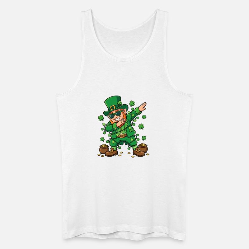 Dabbing Leprechaun St. Patrick's Day Leprechaun - Männer Bio Tank Top - Weiß