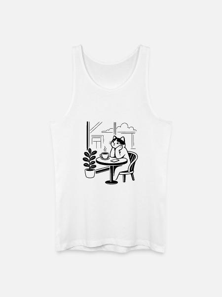 Thoughtful Cat Cafe - Men’s Organic Tank Top - white