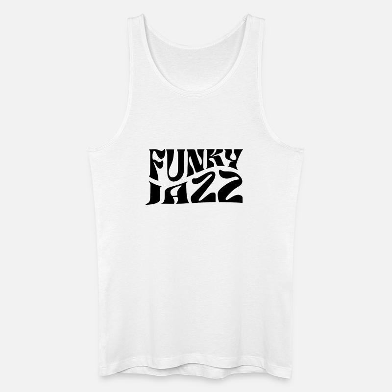 Funky Jazz Musik-Logo-Design - Männer Bio Tank Top - Weiß