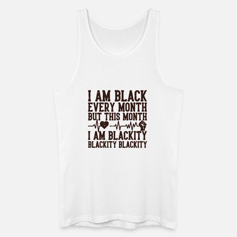 Blackity Black Month Herzschlag-Faust - Männer Bio Tank Top - Weiß