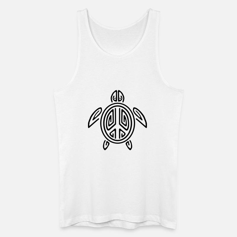 Turtle Peace - Männer Bio Tank Top - Weiß