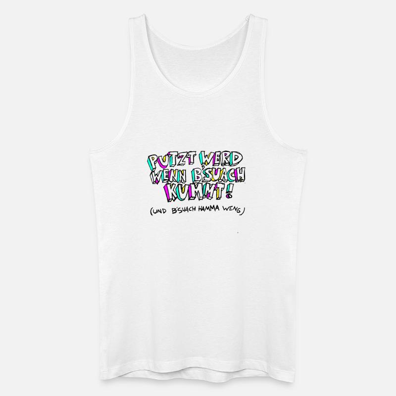 PUTZT_WERD_WENN_B'SUACH_KUMMT - Männer Bio Tank Top - Weiß
