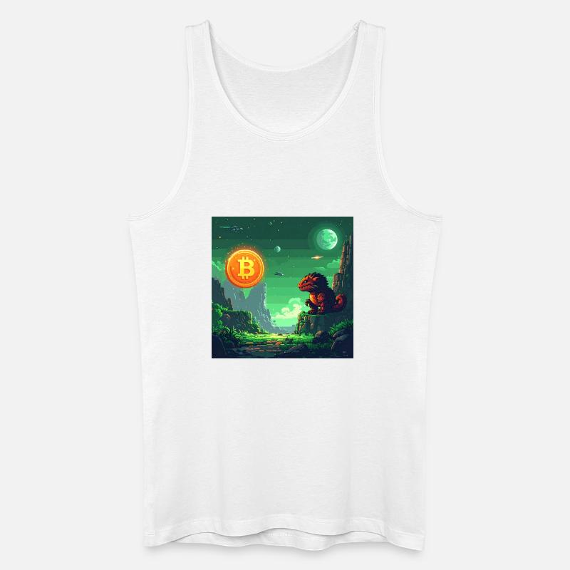 Space Bitcoin Odyssee - Männer Bio Tank Top - Weiß
