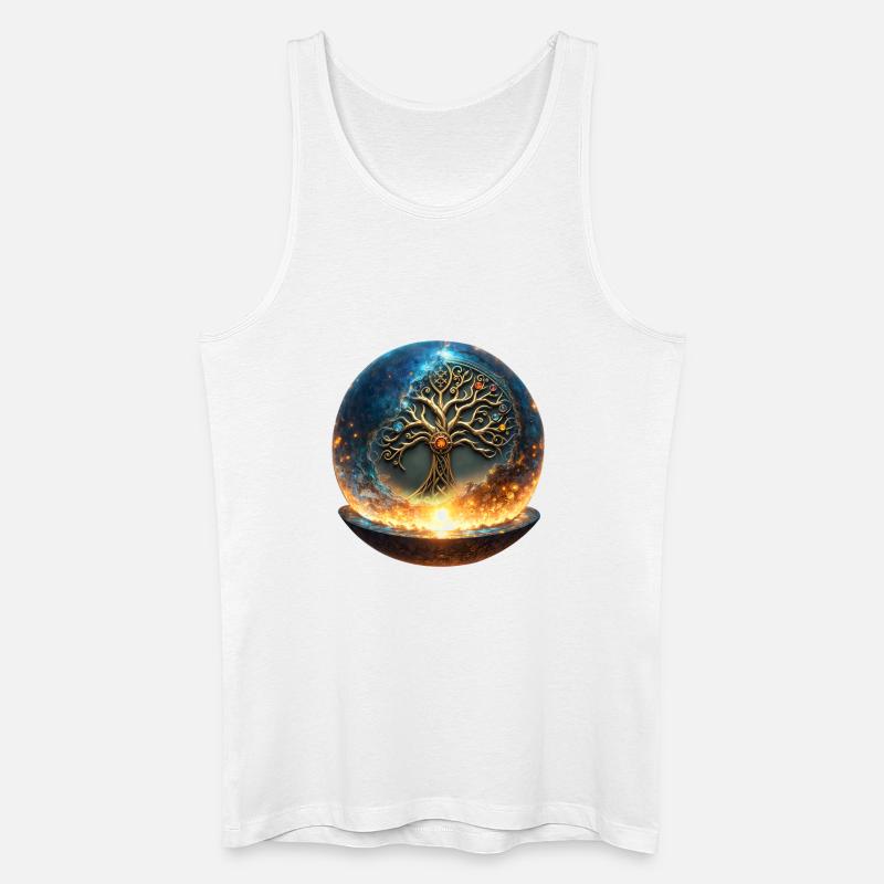 Baum des Lebens im Ballon - Männer Bio Tank Top - Weiß