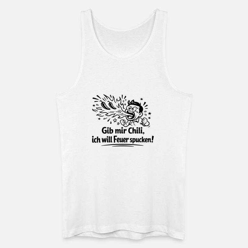 Feuer Spucken Chili Essen - Männer Bio Tank Top - Weiß