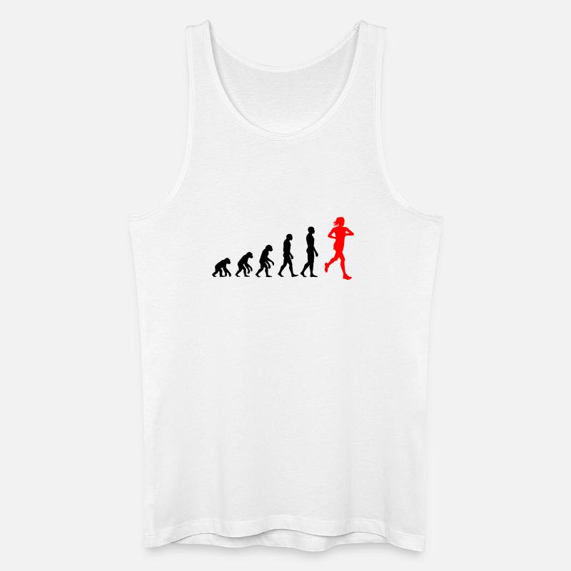 EVOLUTION RUNNERIN POWER! JOGGERIN LÄUFERIN FIT - Männer Bio Tank Top - Weiß