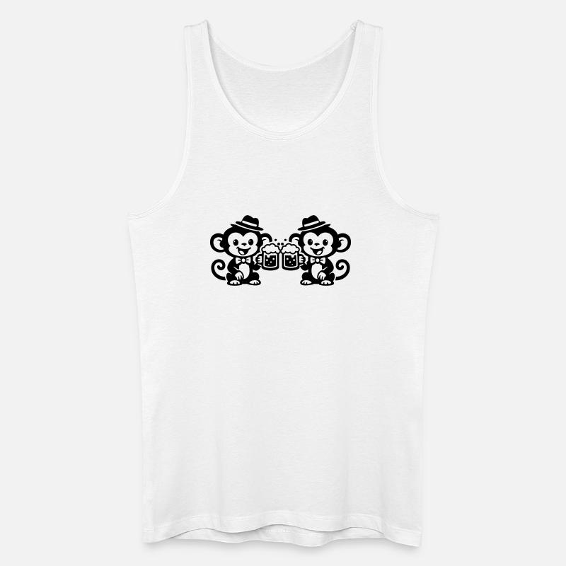 Affe Bier Team - Männer Bio Tank Top - Weiß