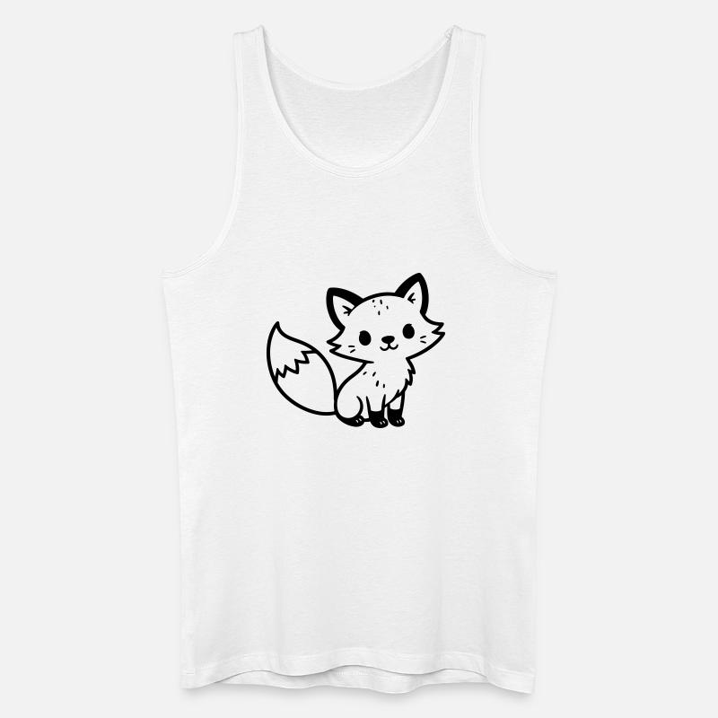Fuchs Niedlich - Männer Bio Tank Top - Weiß