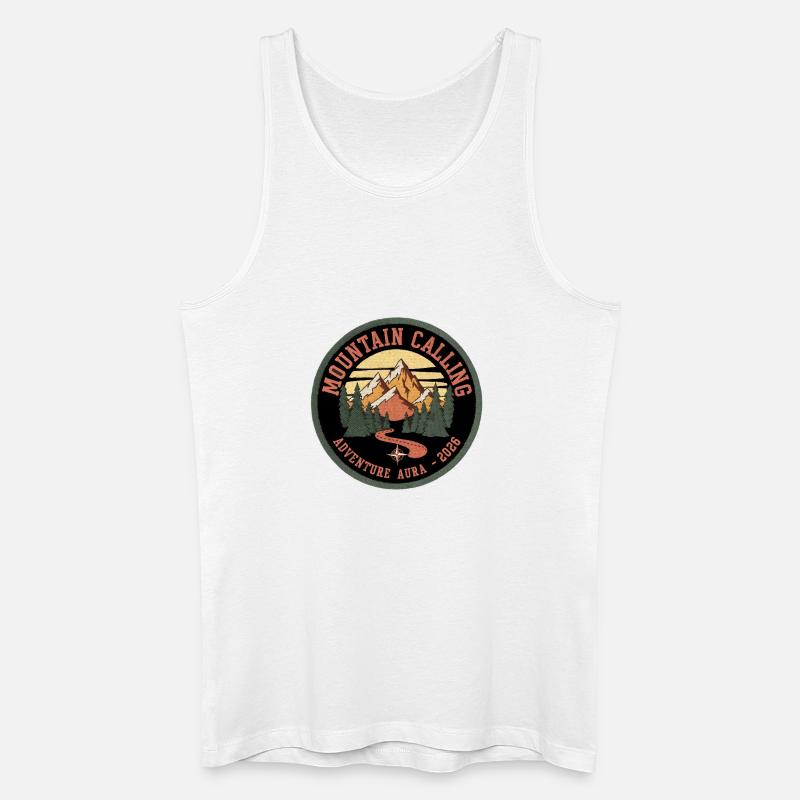 Bergruf Patch: Abenteuer Aura 2026 - Männer Bio Tank Top - Weiß
