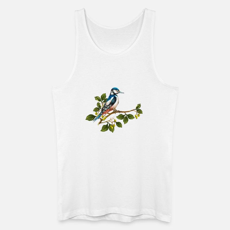 Bunter Vogel - Männer Bio Tank Top - Weiß