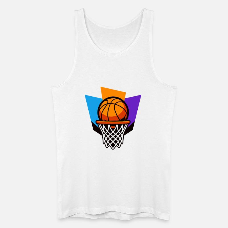 Basketballkorb-Grafik-Dunk-Design - Männer Bio Tank Top - Weiß