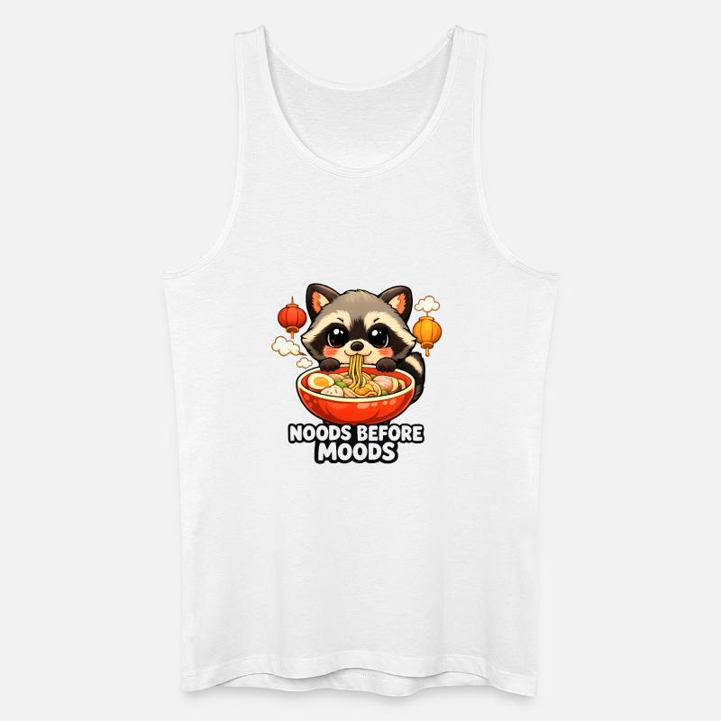 Ramen Noods Before Moods Waschbär - Männer Bio Tank Top - Weiß