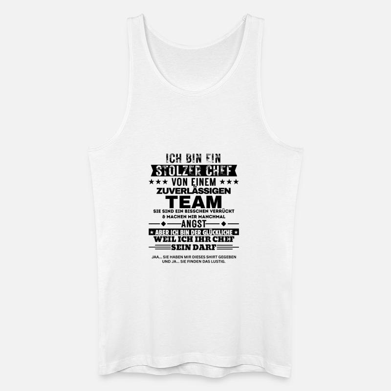 Stolzer Chef von einem zuverlässigen Team - Männer Bio Tank Top - Weiß