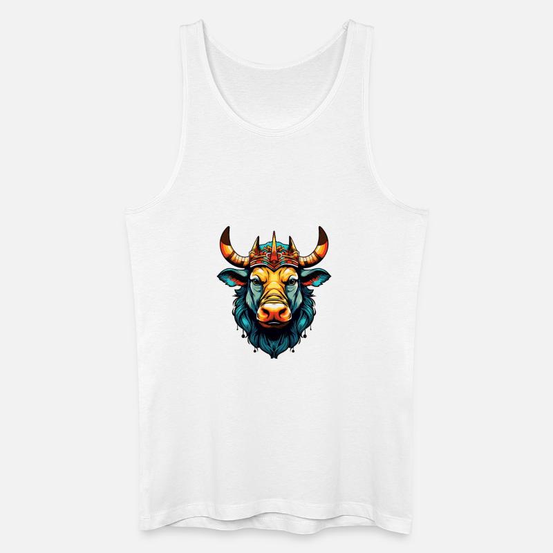 Stier Comic King - Männer Bio Tank Top - Weiß