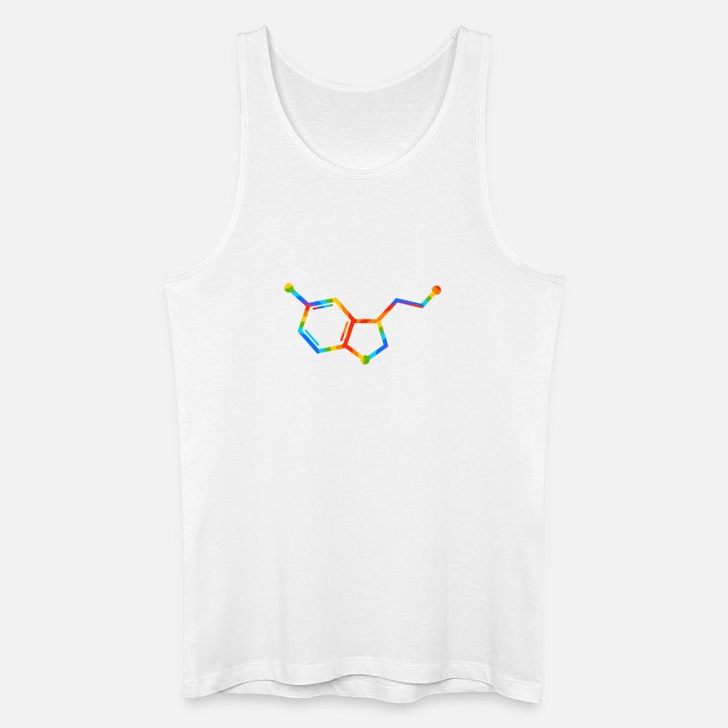 Rainbow Molecule Geometry - seratonin - Men’s Organic Tank Top - white