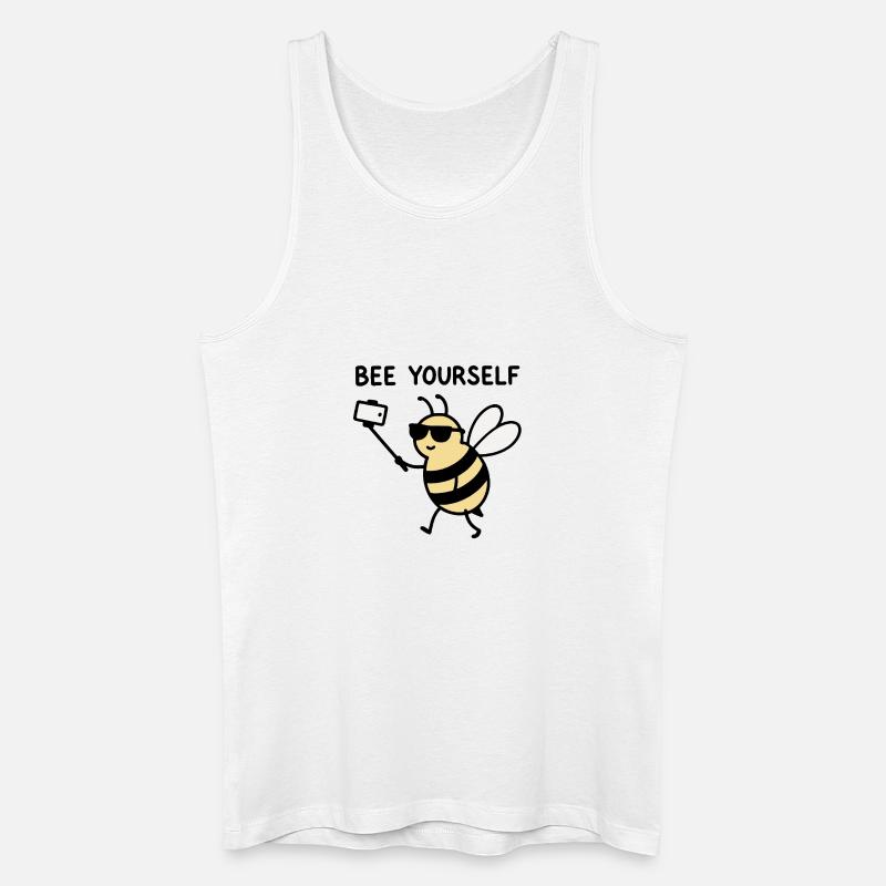 Selfie-Biene mit Sonnenbrille - Bee Yourself - Männer Bio Tank Top - Weiß
