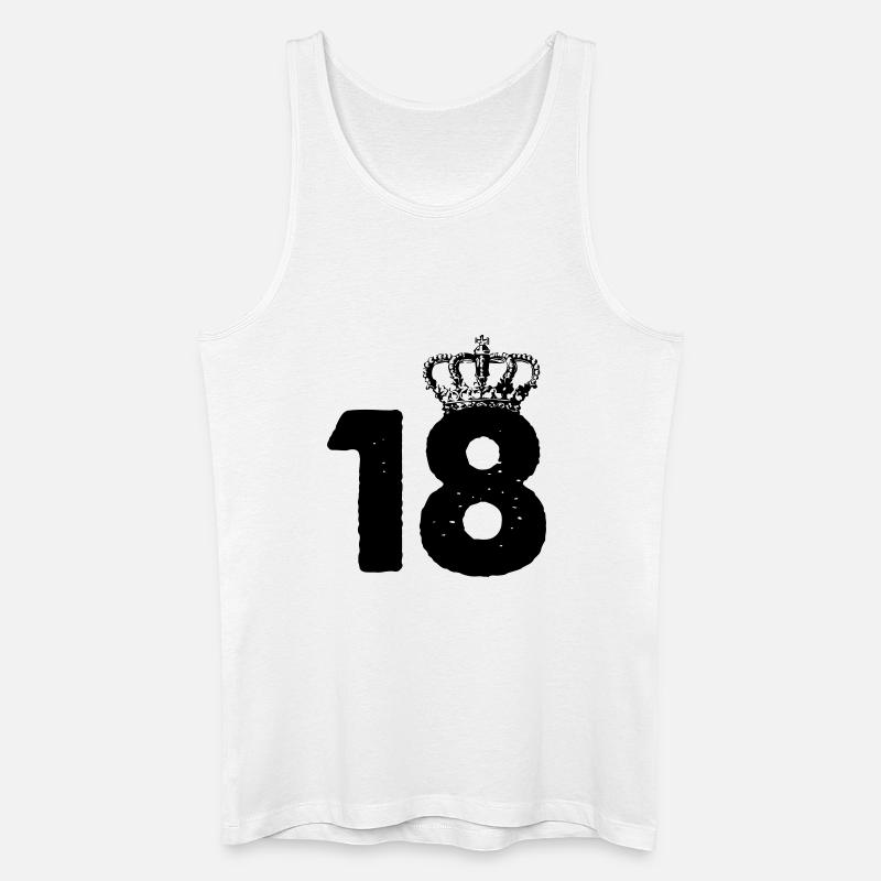 18 Krone - Männer Bio Tank Top - Weiß