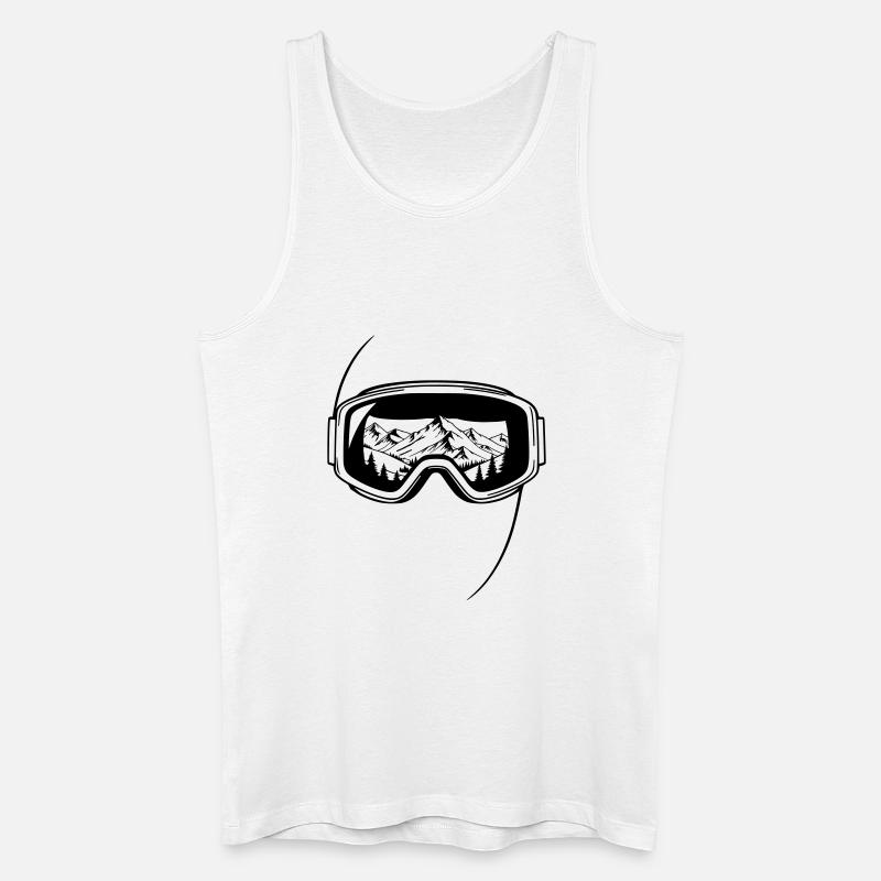Summit View Ski Goggles Graphic - Men’s Organic Tank Top - white