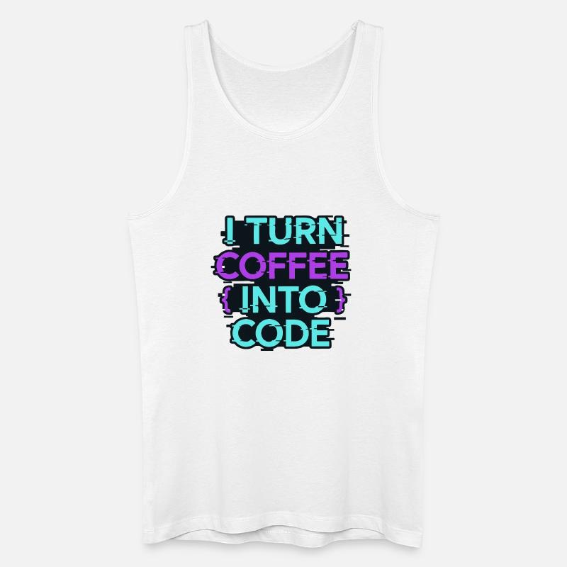 Ich verwandle Kaffee in Code - Männer Bio Tank Top - Weiß