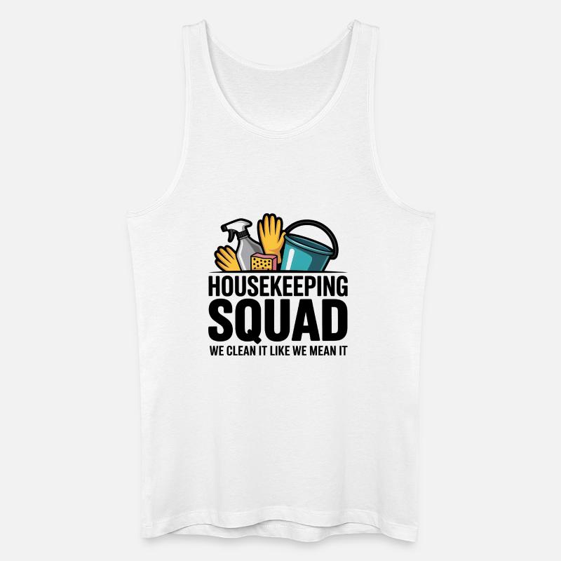 Lustiges Putzen Design - Männer Bio Tank Top - Weiß