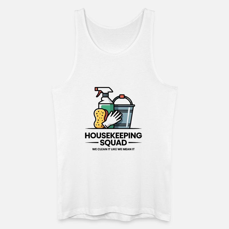 Lustiges Putzen Design - Männer Bio Tank Top - Weiß