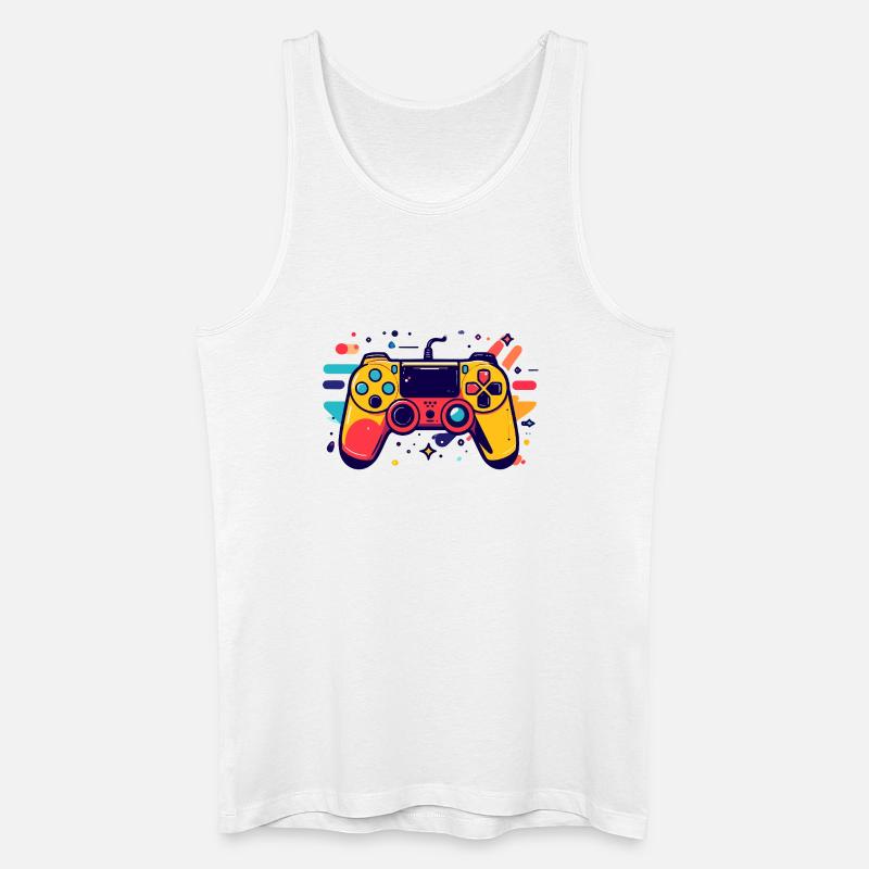 Farbiger Spielcontroller Gaming Popkunst Motiv - Männer Bio Tank Top - Weiß