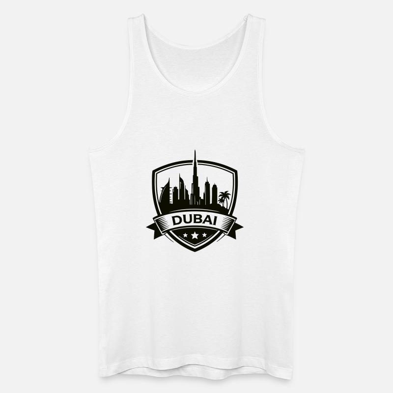 Dubai Skyline Shield - Männer Bio Tank Top - Weiß