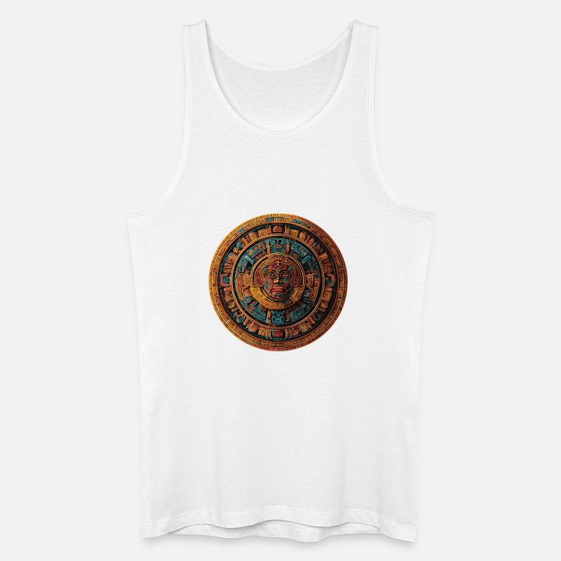 Aztekischer Sonnenstein Mandala - Männer Bio Tank Top - Weiß