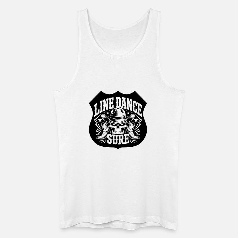 Line Dance Skull Western - Männer Bio Tank Top - Weiß