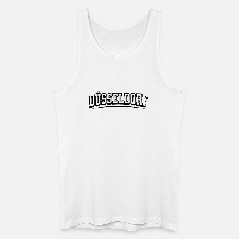 Düsseldorf Germany Blockschrift-Logo - Männer Bio Tank Top - Weiß