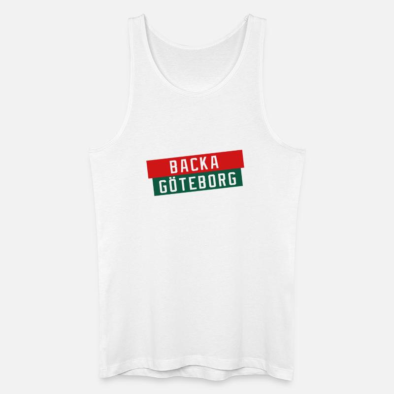 Backa Göteborg Diagonaltext - Männer Bio Tank Top - Weiß