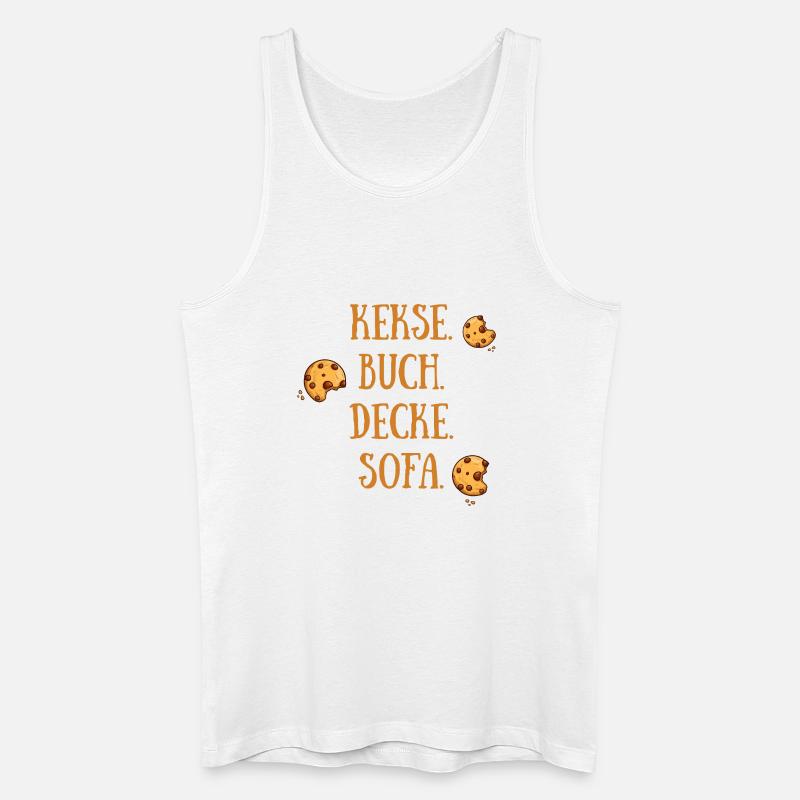 Kekse Buch Decke Sofa - Männer Bio Tank Top - Weiß