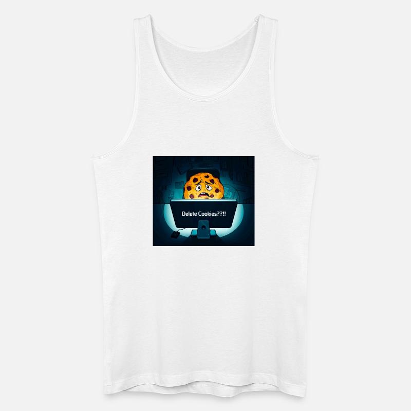 Schüchterne Kekse am Computer - Männer Bio Tank Top - Weiß