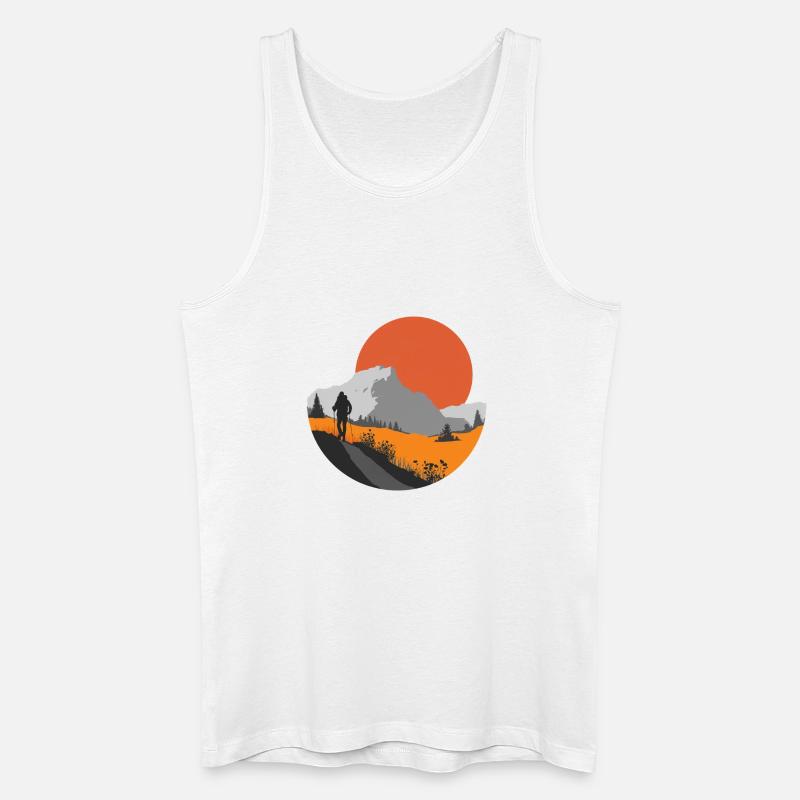 Bergwanderung, Idee für ein Wanderer-Geschenk - Männer Bio Tank Top - Weiß