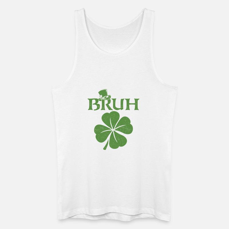 Bruh St Patricks irisches Kleeblatt - Männer Bio Tank Top - Weiß