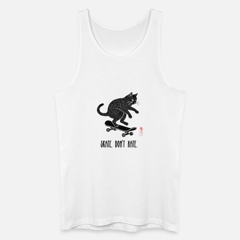 Skate, Don't Hate Kätzchen - Männer Bio Tank Top - Weiß