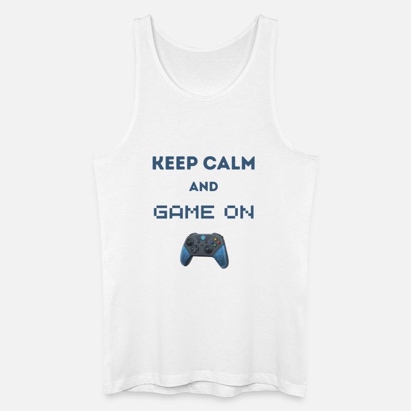 Keep Calm And Game On - Männer Bio Tank Top - Weiß