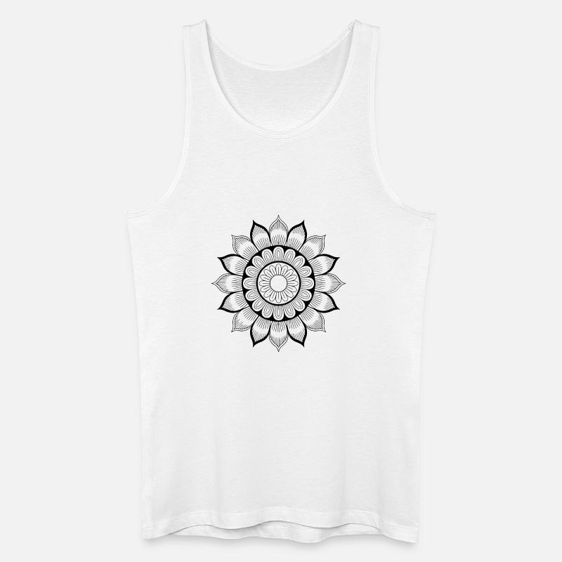 Mandala - Männer Bio Tank Top - Weiß