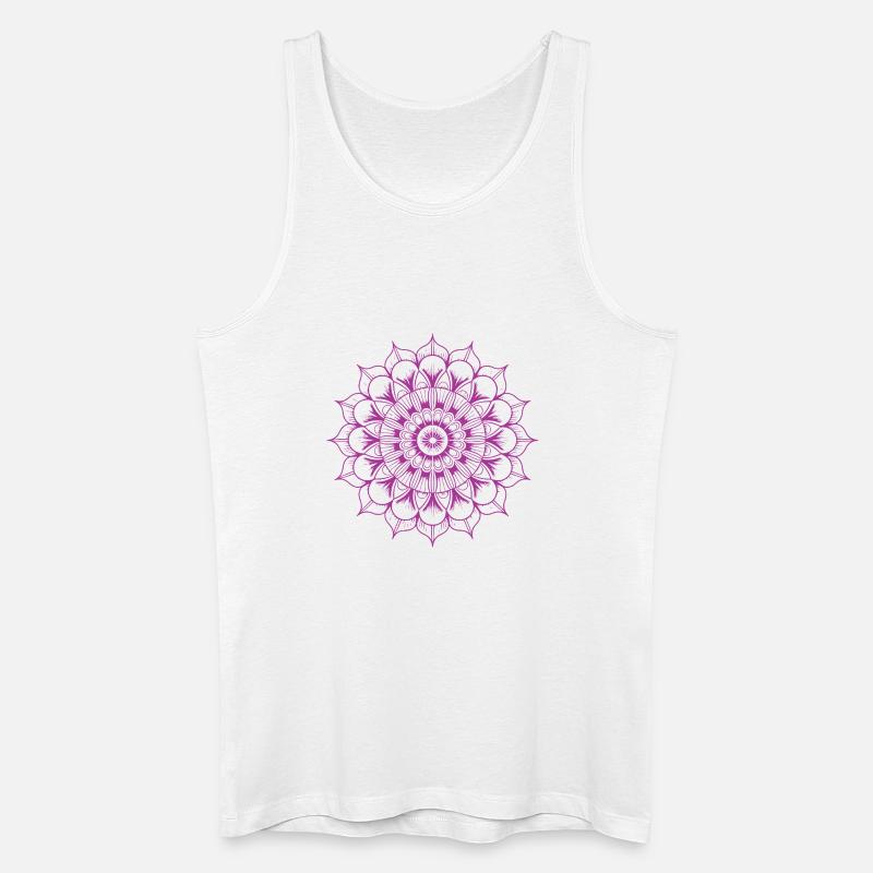 Mandala - Männer Bio Tank Top - Weiß