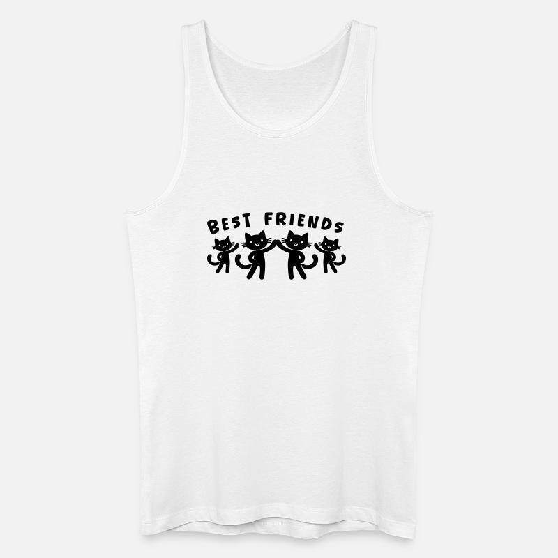Beste Freunde Katzen - Männer Bio Tank Top - Weiß