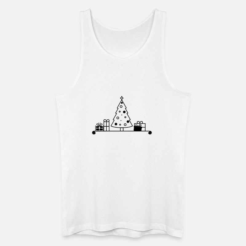 Weihnachtsbaum auf Regal mit Geschenken - Männer Bio Tank Top - Weiß