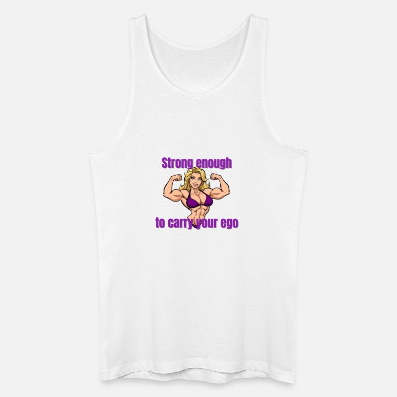 Starke Muskeln, Ego Trägerin - Männer Bio Tank Top - Weiß